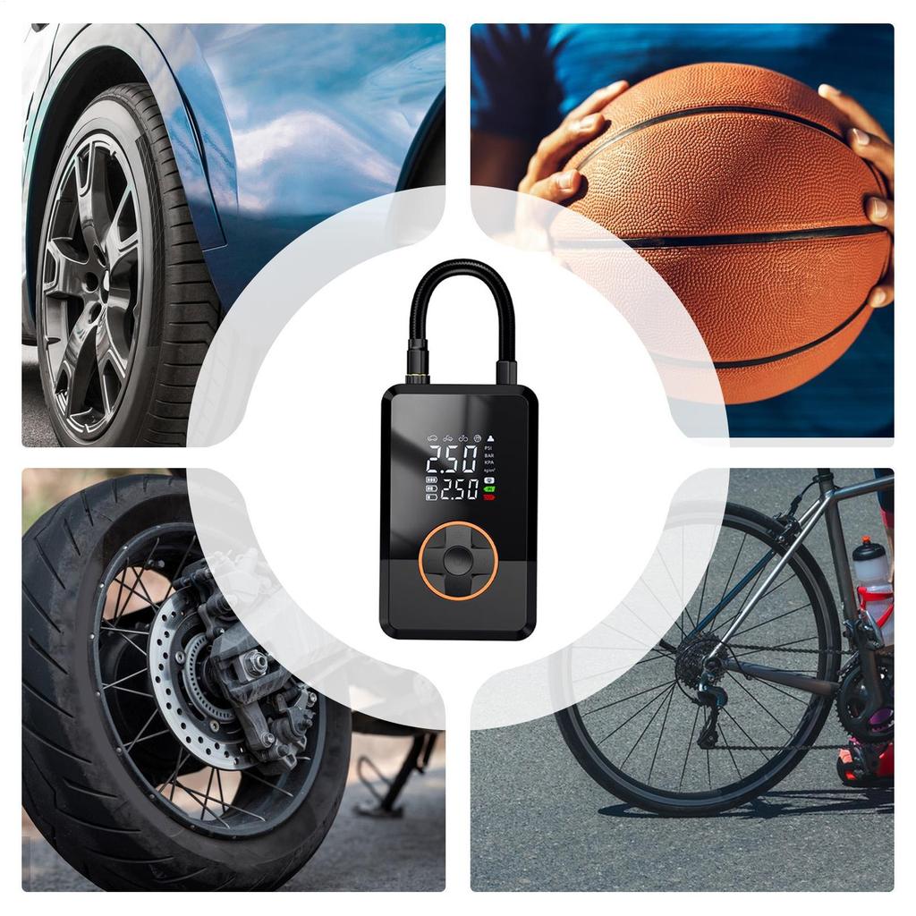 Накачка шин Портативный воздушный компрессор 130 PSI Портативный освещенный насос для накачки шин Мотоциклетный воздушный насос Для автомобиля Велосипеда Авто Грузовика Дорога