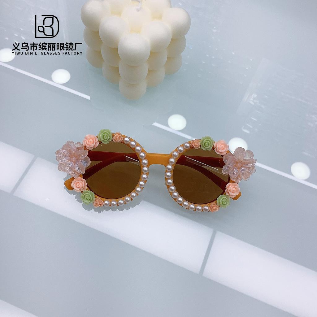 Fashion Children'S Sunglasses Diy Personality Cute Flower Baby Sunglasses Sun Protection Sunshade Boys And Girls Glasses