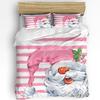 Рождественский Снеговик Розовая Рождественская Елка 3шт Комплект Постельного Белья Для Двуспальной Кровати Домашний Текстиль Пододеяльник Покрывало Наволочка