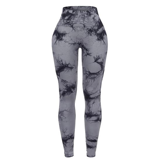 Женские брюки для йоги, леггинсы с высокой талией и широкой эластичной лентой, брюки с принтом тай-дай, подтягивающие бедра, улучшающие фигуру, брюки для бега и велоспорта