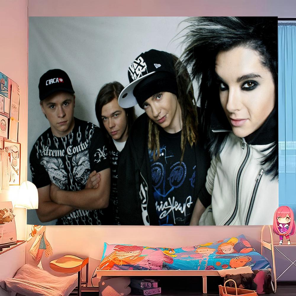 Tokio Hotel Рок-группа Билл Каулитц Сделай сам Настенный гобелен Подвесной Таро Хиппи Настенные ковры Общежитие Домашний декор