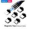 3Pcs 6Pcs Magnetic Tips Universal for Round Magnetic Cable Micro USB Type C Mobile Phone for iPhone