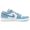 Jordan Air Jordan 1 Abrasion Resistant Low top Skateboard Shoes Unisex Blue White FQ7687-300(Team1108-)