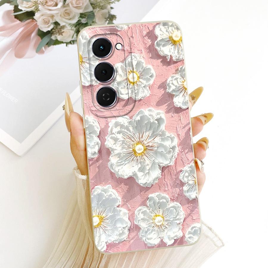 Чехол для Tecno Spark 40 Pro Plus Модный Цветок Мягкий Силикон Защитная Крышка для Линзы Для Tecno Spark 40Pro 40C Spark 40Pro+ Чехол