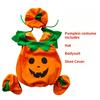 Kids Pumpkin Halloween Costume Set Boys Girls Cute Pumpkin Jumpsuit with Hat And Candy Bag Halloween Party Stage Performance