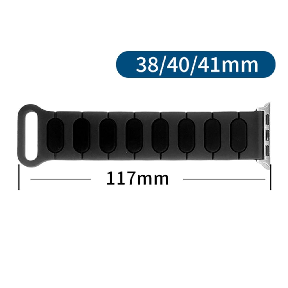 Oval Design Magnetic Strap for Apple Watch Series 11 10 42mm / 9 8 7 41mm / SE3 SE2 SE 6 5 4 40mm / 3 2 1 38mm Silicone Watch Band Dual Color