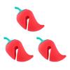 3Pcs Silicone Pot Lid Anti-spill Rack Chili Pepper Pot Lid Lifter Heat-Resistant Anti-Overflow Kitchen Tool