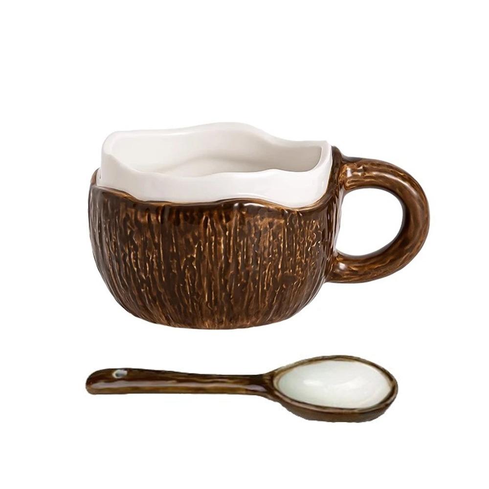 Креативная ручная кофейная чашка INS Имитация кокосовой скорлупы Чашка для воды Контейнер для завтрака Домашняя