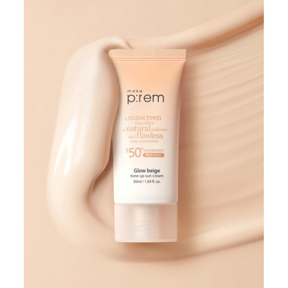 Makeprem [бесплатно] [набор из 2 шт.] Солнцезащитный крем Glow Beige Tone Up 50 мл
