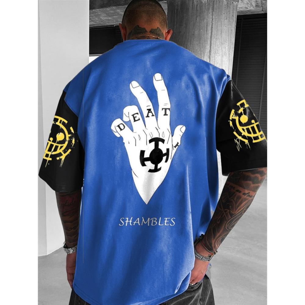 Summer Anime High Street Oversize T Shirt 3d Print Men's T-Shirt Hip Pop Short Sleeved Retro Street T Shirt For Men