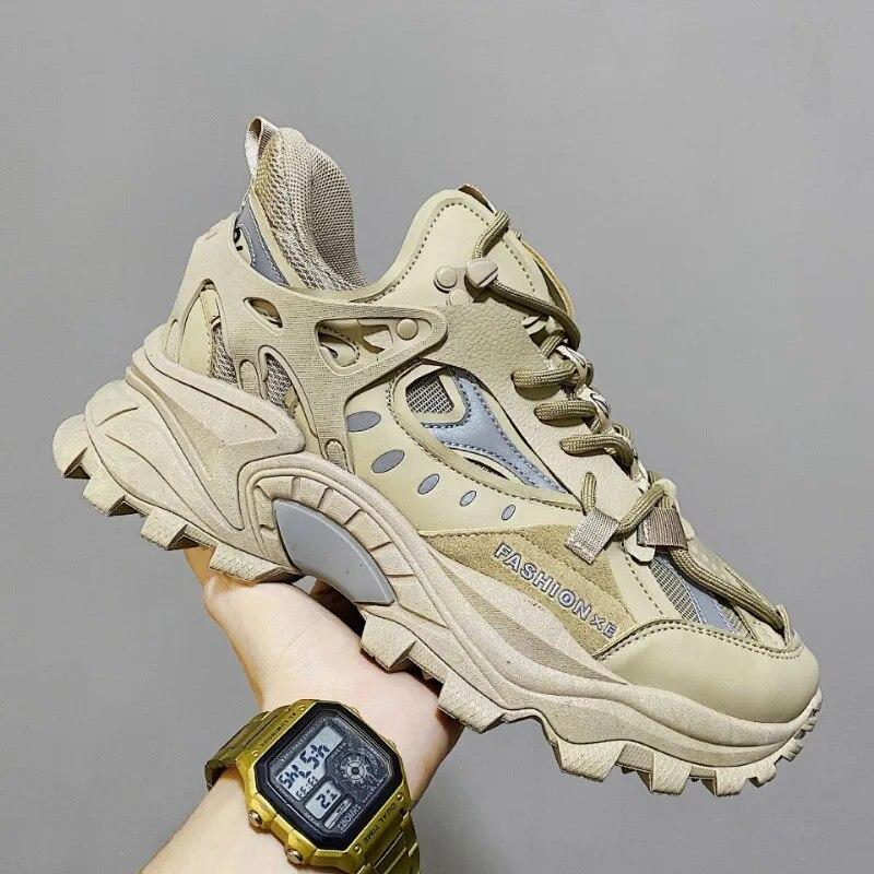 Vulcanized Shoes Luxury Sneakers Men's Harajuku Chunky Sneakers Autumn Black Running Footwear Male High Fashion Zapatos Hombre