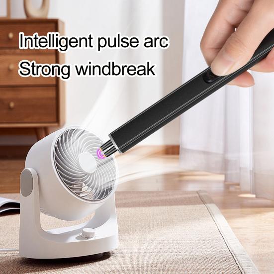 1 Set Electric Igniter Long Handle Portable Windproof USB Charging Igniter for Camping Picnic Home Use