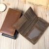 Мужской длинный кошелек Crazy Horse Leather, простой деловой кошелек из натуральной кожи с отделкой из коровьей кожи