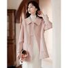 Si Shui Nian Hua Women's Elegant Mid-Length Wool Blend Coat