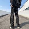 Мужские черные брюки Combat на пуговицах — американский уличный стиль, модная рабочая одежда для весны и осени, красивый расклешенный дизайн