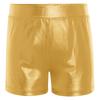 Girls Metallic Elastic Waistband Shiny Hot Pants Stage Performance Competition Dance Shorts