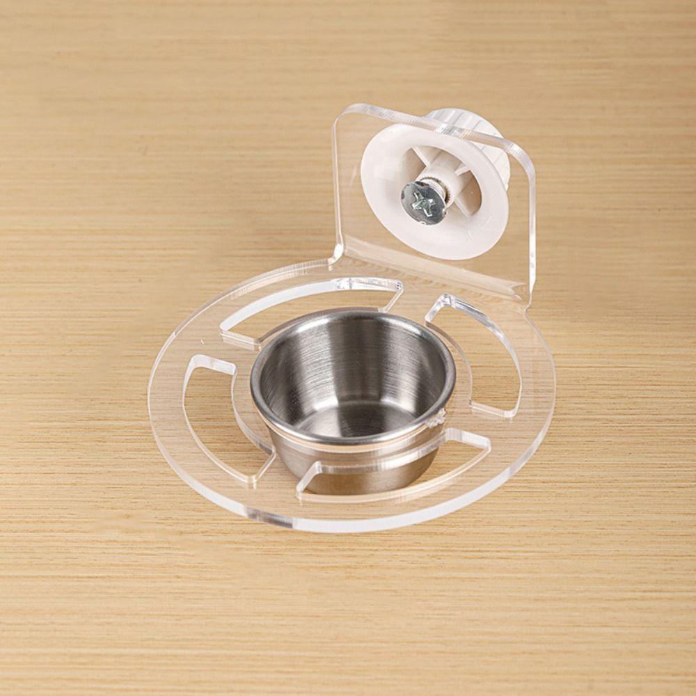 Spillproof Hanging Feeding Station Detachable Clear Feeding Bowl Cage Bird Feeder  Cage Accessories