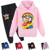 Fashion Me Contro Te Printed Kids Hoodies Trousers 2pc Set Boys Girls Hooded Pullover Jogging Trousers Casual Outfit