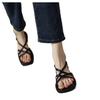 Showing Feet White~ Covering Ugliness~ Brown Retro Woven Roman Sandals 2025 Summer Soft-soled Flat-soled Large-size Women's Shoes 41