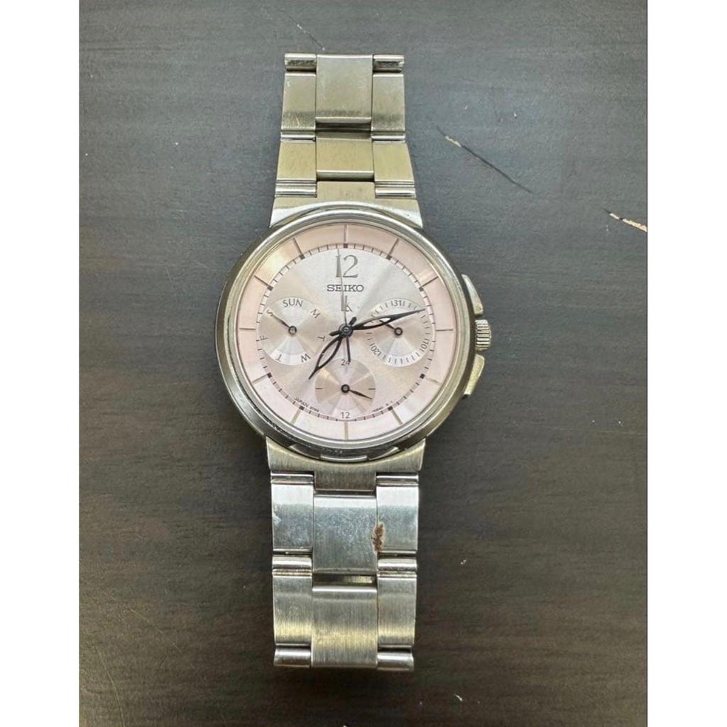 Б/у женские часы Seiko Lukia s512 Baby Pink Серебристые