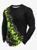 Patriotic Long Sleeve T-shirt, American Flag Print, Casual Essential