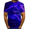 Harajuku Galaxy Animal Wolf Fire Forest Totem Printing Women Men Short Sleeve T-Shirt Boy Girl Cool Tshirt Female Casual Clothes