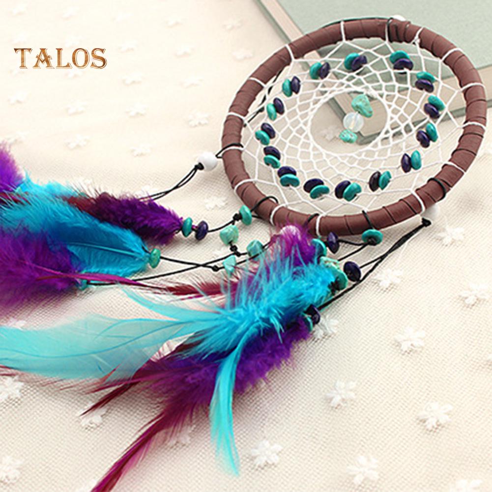 Мечтатель перо бирюзовый шарик Ловец снов подвесной кулон ремесло настенный автомобиль подарок домашний декор