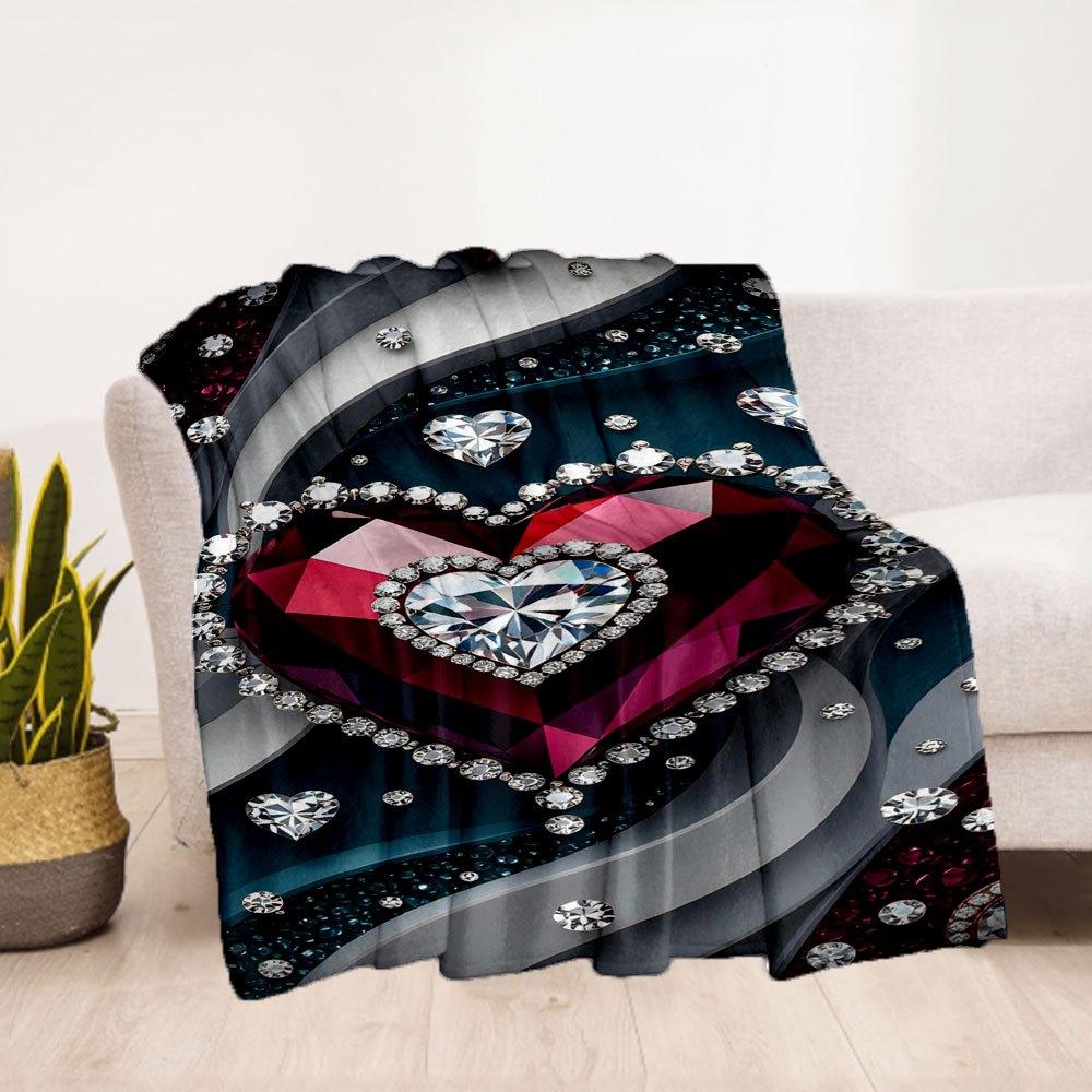 "Shimmering Heart Diamond Necklace: Glamour in Every Detail"Blanket Flannel Throw Blanket for Sofa, Bed, Travel, Camping, Office, Couch, Cha