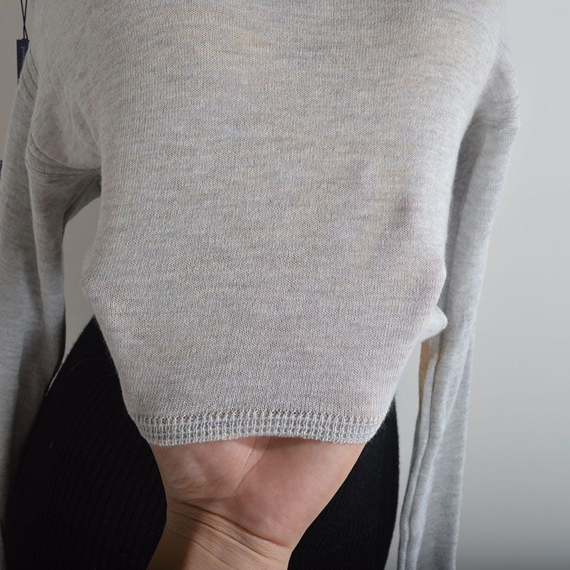 Solid off-Shoulder Collar Long Sleeve Knit Women Spring and Autumn New Slim Fit Slimming Short Navel T-shirt Top