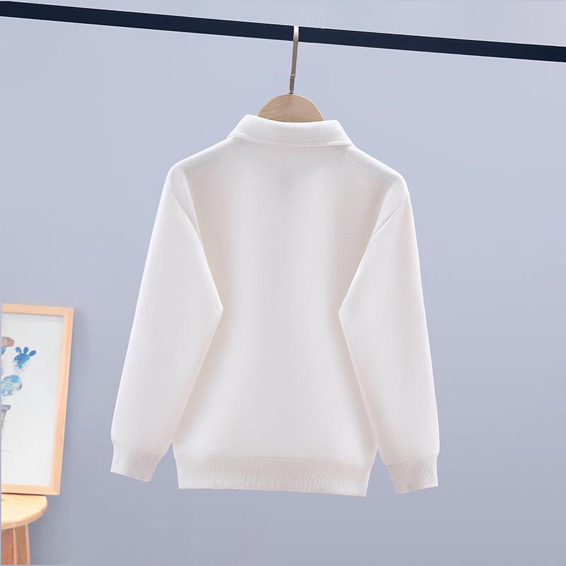 Boys' Stylish Korean Lapel Polo Sweatshirt - Spring Fashion for Big Kids