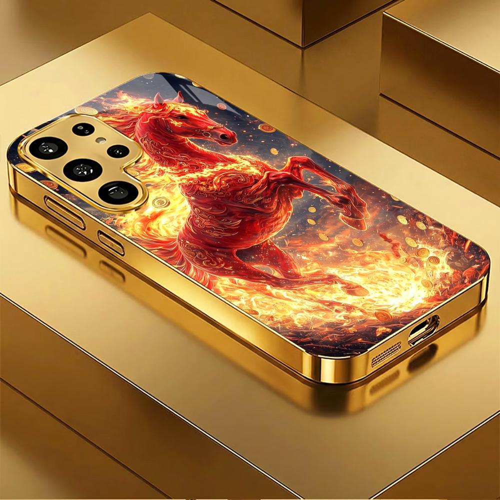Роскошный High-end Чехол для Телефона Электрооцинкованное Стекло Чехол для Samsung Galaxy S26 S25 S24 S23 S22 S21 FE, Ultra, Plus