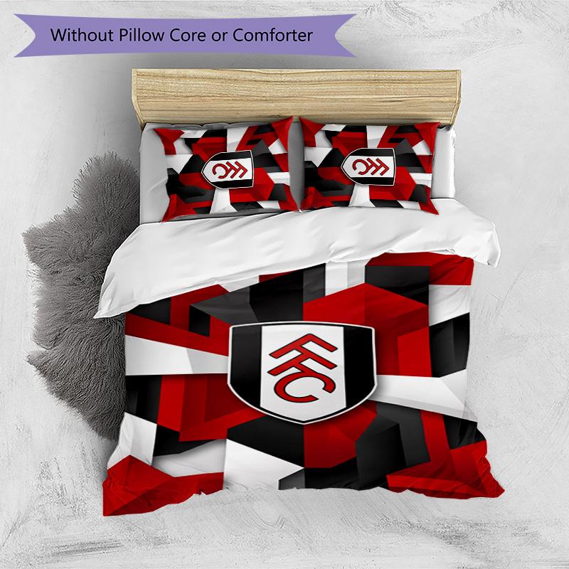 Fulham Football Printed 3 Pieces Bedding Set, Comfortable Skin Friendly Bedroom Duvet Cover Set