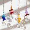 5Pcs Rotating Prism Pendant Hanging Sun Catcher Garden Decoration Crystal Wind Chime  Tree