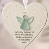 Heart-Shaped Sea Glass Friendship Ornament Handmade Sea Glass Angel/Ghost Ornament for Christmas Tree Timeless Friendship Keepsake