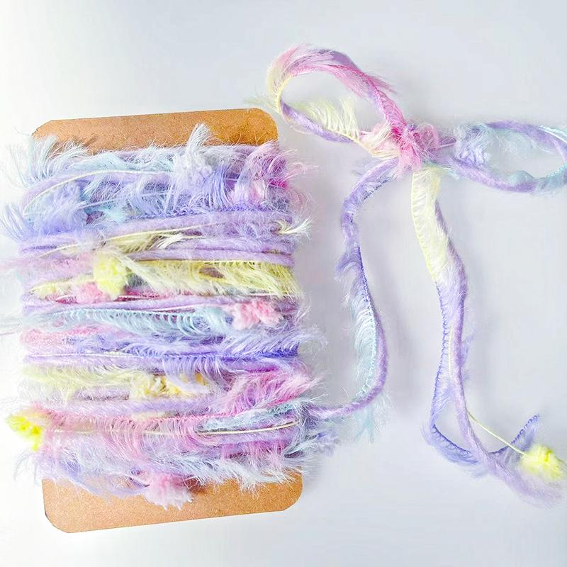 2 М Раскрашенные вручную резинки для волос из пряжи Полиэстеровая пряжа Сделай сам Рождественские поделки Бохо-шик Рождественские наборы для рукоделия