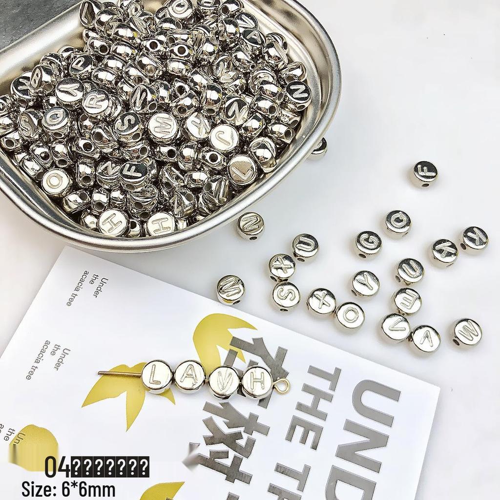 10g Black Outline Smiley Face Square Letter Beads for DIY Handmade Beading