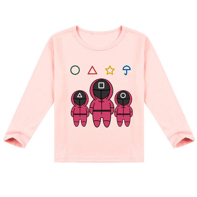 Футболка с длинными рукавами и 3D-принтом «Кальмар», игровое изображение, унисекс, Y446