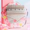 Kalimba Acrylic Chromatic Transparent Scale Musical Instruments 17 Keys Cherry Blossoms Kalimbas Portable Thumbs Piano Musical Instruments Gifts