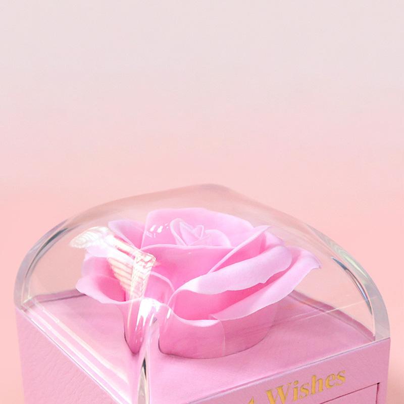 Шкатулка для хранения украшений, одинарная роза, ящик для упаковки цветных колец-макарон, ожерелье, изогнутая шкатулка для украшений