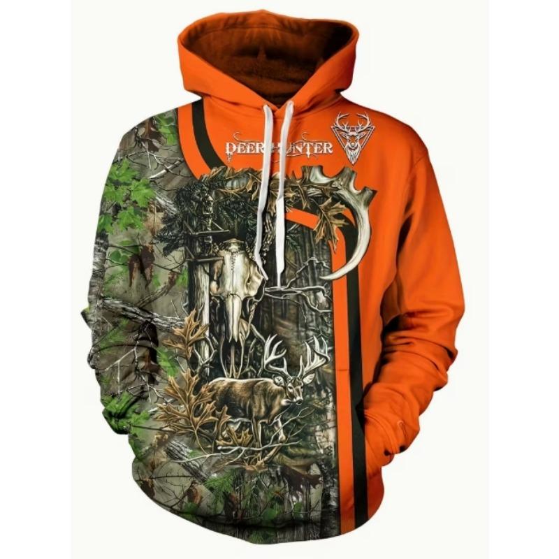 Men's 3D Printed Lion Hoodie - Casual Polyester Knitted Fabric, Regular Pattern