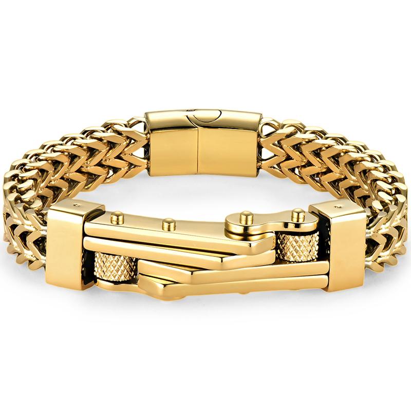 Крутой хип-хоп велосипед квадратный Франко цепной браслет для мужчин твердые 316L нержавеющая сталь мужские браслеты браслеты с магнитной застежкой новый