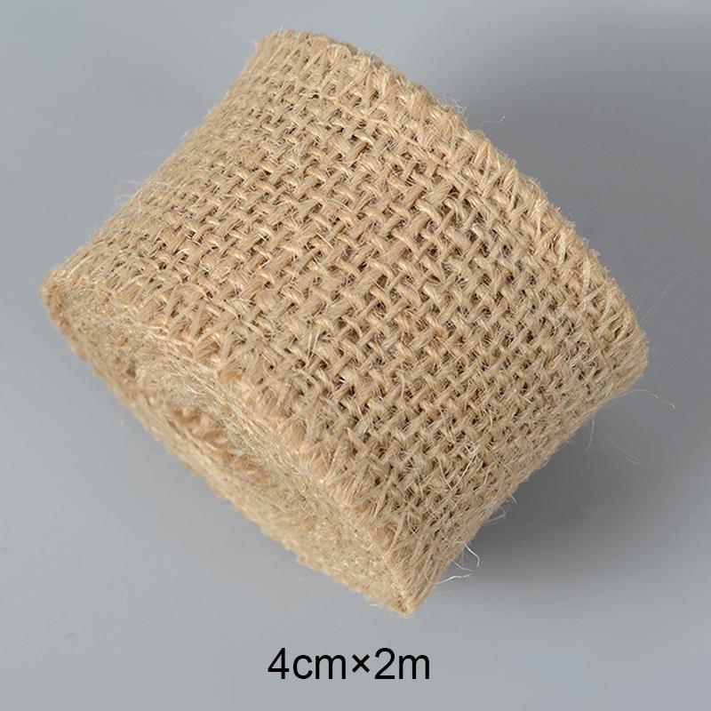 2M/Roll Wedding Decor Natural Jute Burlap Ribbons Jute Ribbon Rolls Vintage Jute Burlap Fabric