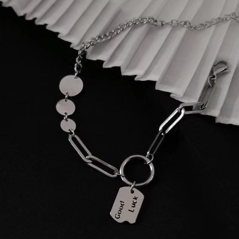 Lucky Hanging Tag Bracelet Party Versatile Jewelry Splicing Irregular Personality Bracelet Ins Minority Design Sense Neutral Simple Men Women Trendy