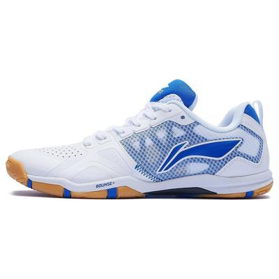 Мужские низкие дышащие кроссовки для настольного тенниса Li Ning, износостойкие, нескользящие, белые с синим, APPT009-1