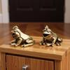 Латунные украшения, Латунная фигурка лягушки, Маленький декор для дома, Фигурки животных, Скульптура чихуахуа.