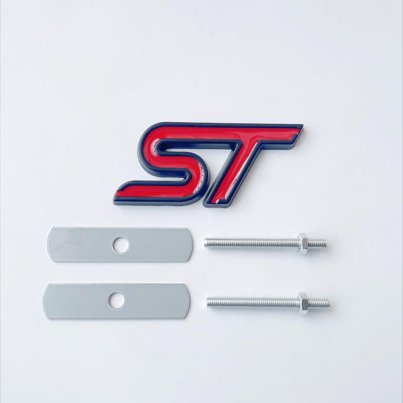 3D Metal Logo ST Line Grill Emblem Car Trunk Badge For Ford Edge Puma Kuga Mondeo Fiesta Ecosport Focus ST Sticker Accessories