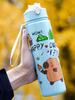 700ml Capybara Cute Water Cup with Straw & Handle Sports Water Bottle Large Capacity Travel Water Cup for Fitness Sports