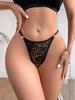 Women's Lace Triangle Panties - Sexy, Solid Color, Breathable Mesh, See-Through, Thin Straps, Low-Rise European and American Underwear.