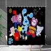 Занавеска для ванной Водонепроницаемая занавеска для душа Цифровая печать Анимация Без перфорации Туалетная перегородка Занавеска Ткань для душа