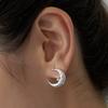 (Серебро 925 пробы) Серьги-гвоздики с изображением новой луны Twinkle EC3036
